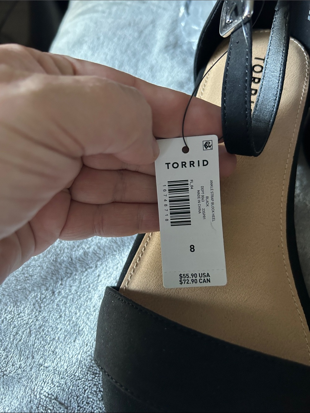 torrid Black Ankle Strap Block Heels with Single-Band Front - Picture 2 of 6